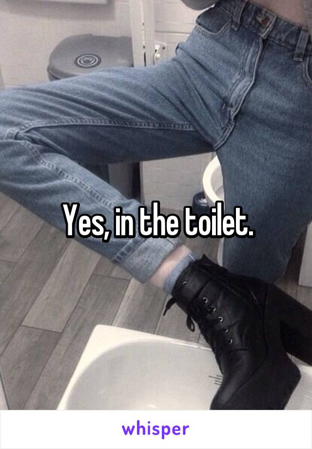 Yes, in the toilet.