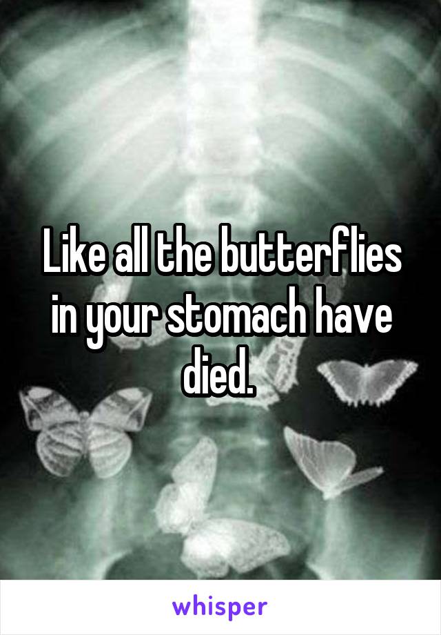 Like all the butterflies in your stomach have died. 