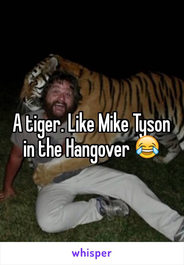 A tiger. Like Mike Tyson in the Hangover 😂