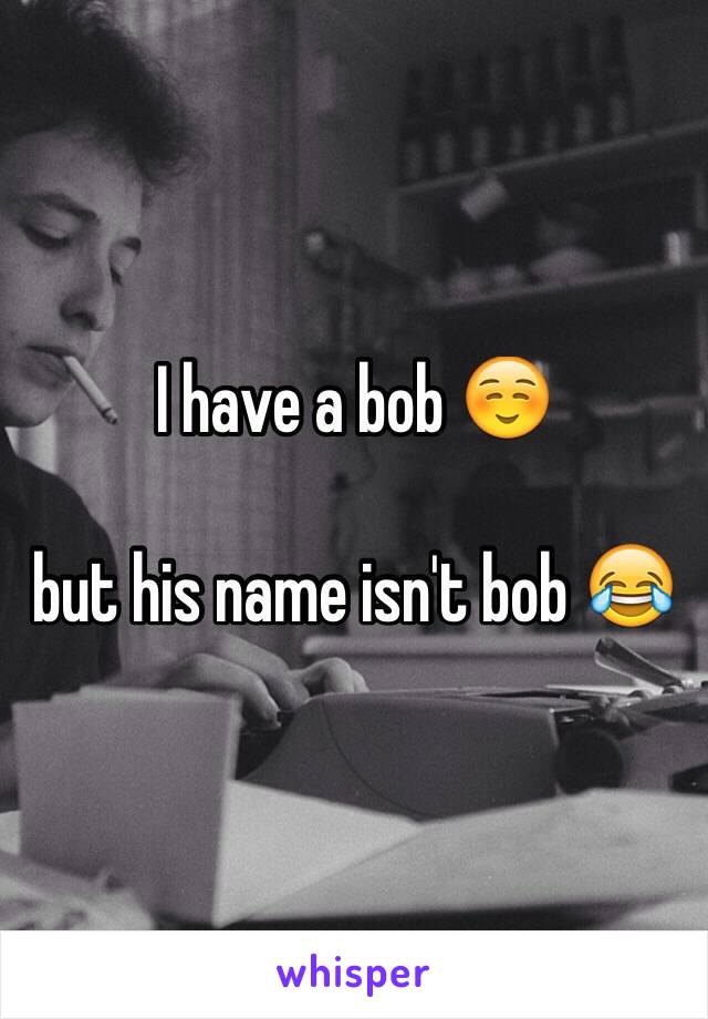 I have a bob ☺️

but his name isn't bob 😂