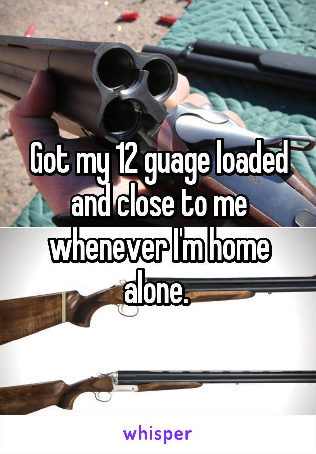 Got my 12 guage loaded and close to me whenever I'm home alone. 