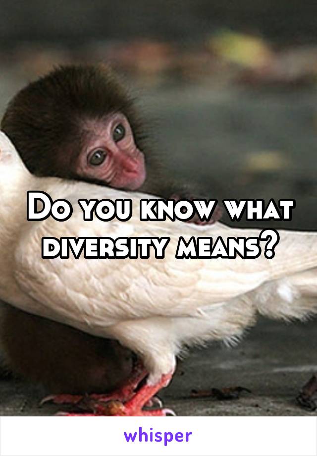 Do you know what diversity means?