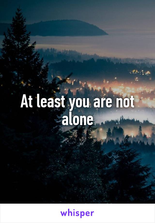 At least you are not alone