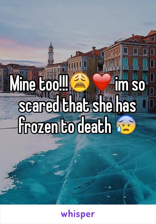 Mine too!!!😩❤️ im so scared that she has frozen to death 😰