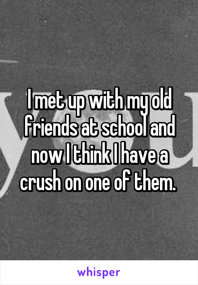 I met up with my old friends at school and now I think I have a crush on one of them. 