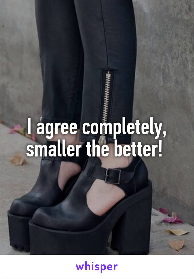 I agree completely, smaller the better! 