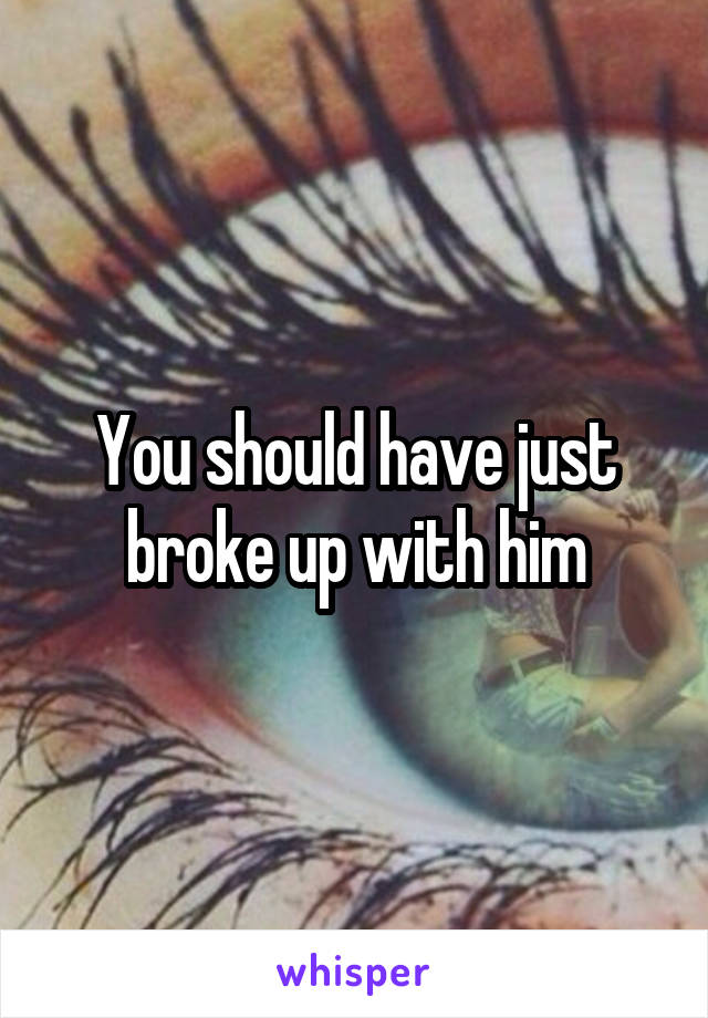You should have just broke up with him