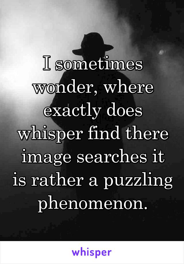 I sometimes wonder, where exactly does whisper find there image searches it is rather a puzzling phenomenon.