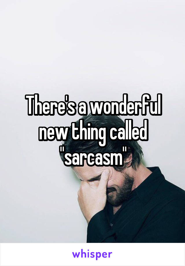 There's a wonderful new thing called "sarcasm"