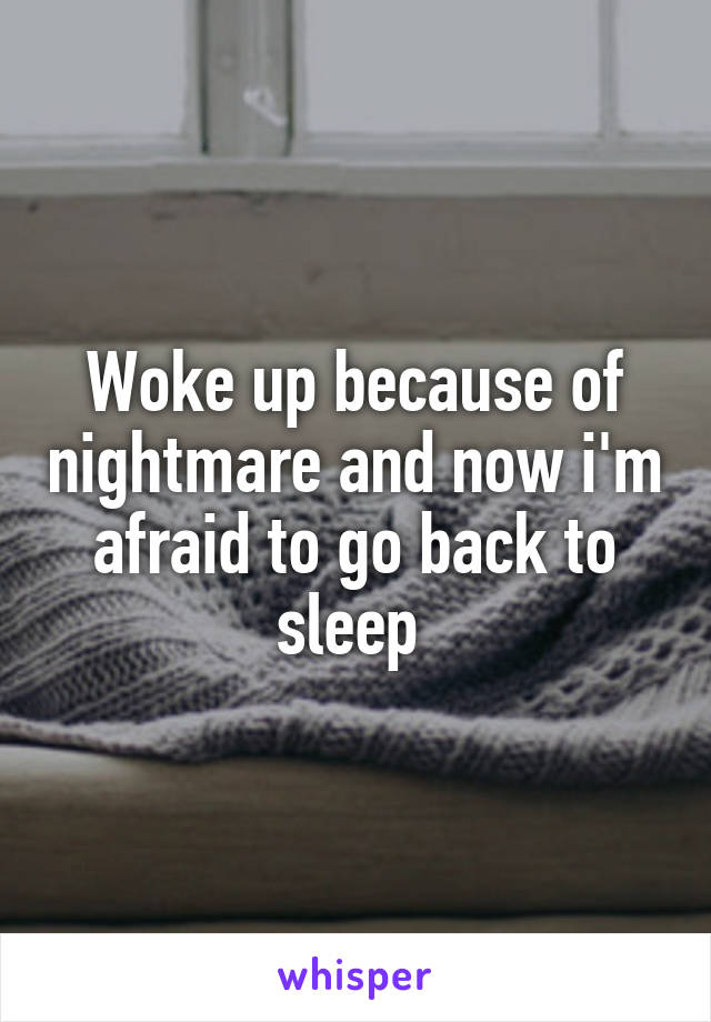 Woke up because of nightmare and now i'm afraid to go back to sleep 