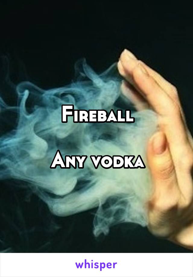 Fireball

Any vodka