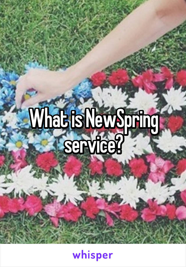 What is NewSpring service?