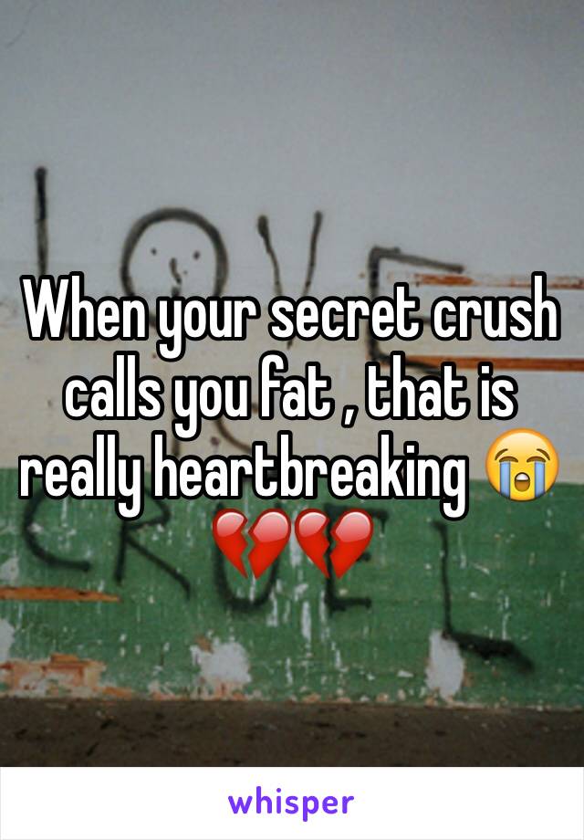 When your secret crush calls you fat , that is really heartbreaking 😭💔💔