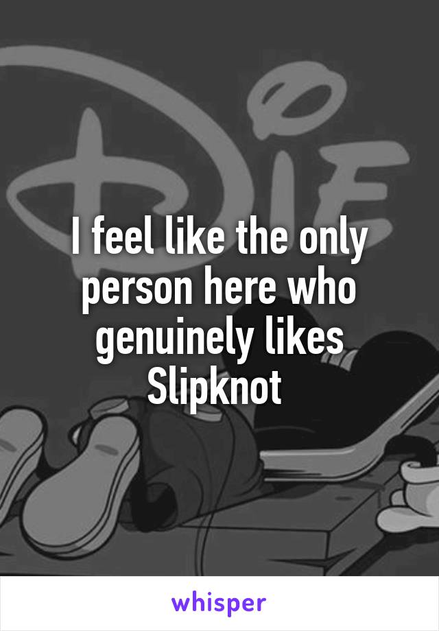 I feel like the only person here who genuinely likes Slipknot 