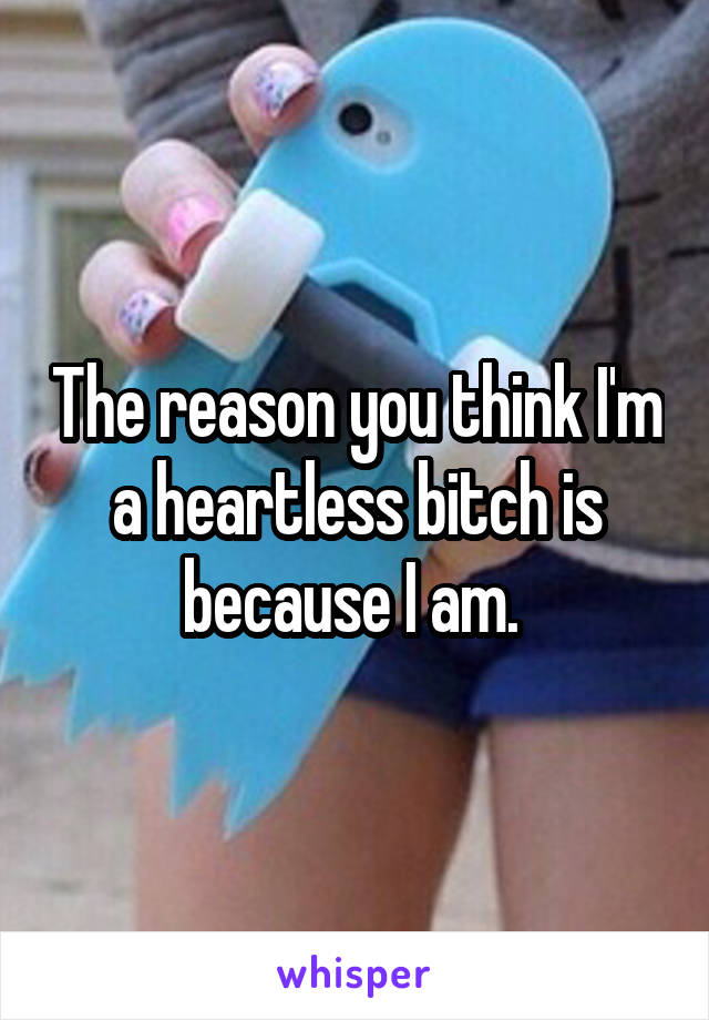 The reason you think I'm a heartless bitch is because I am. 