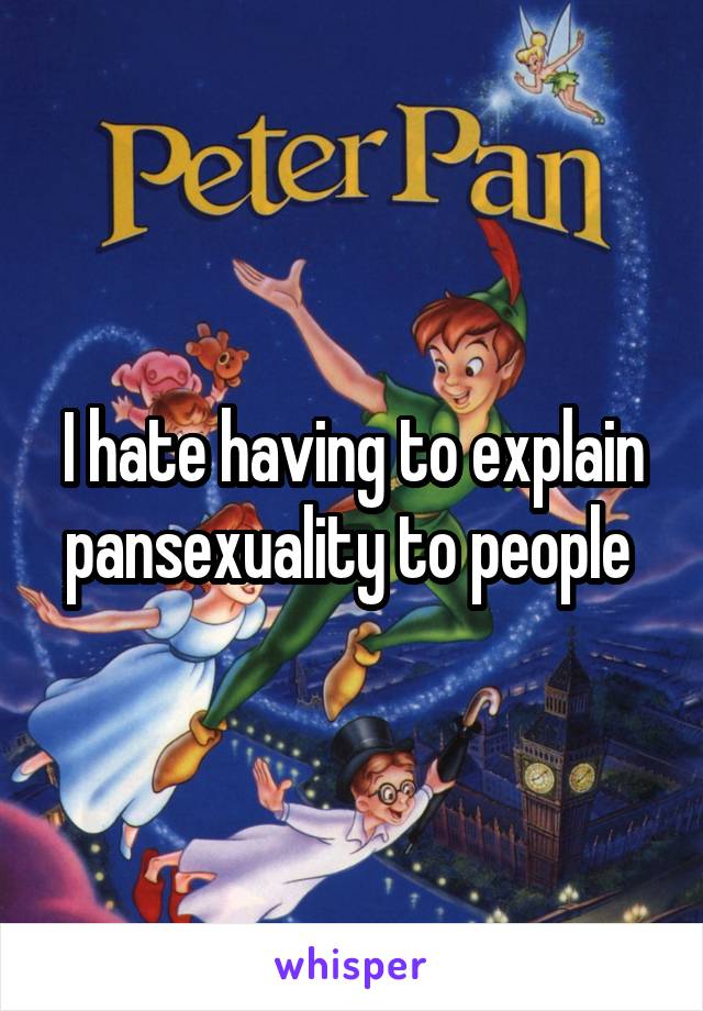 I hate having to explain pansexuality to people 