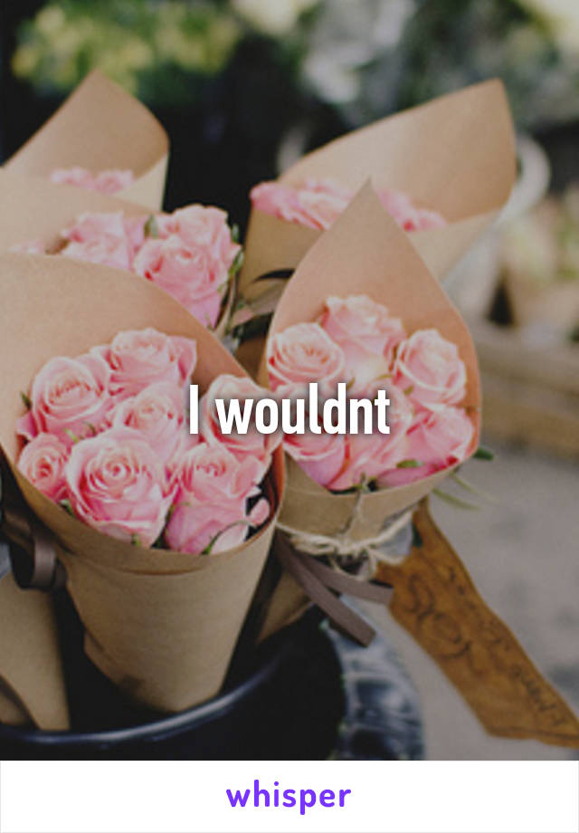 I wouldnt