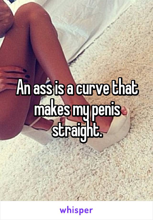 An ass is a curve that makes my penis straight.