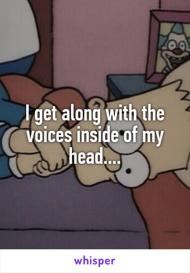 I get along with the voices inside of my head....