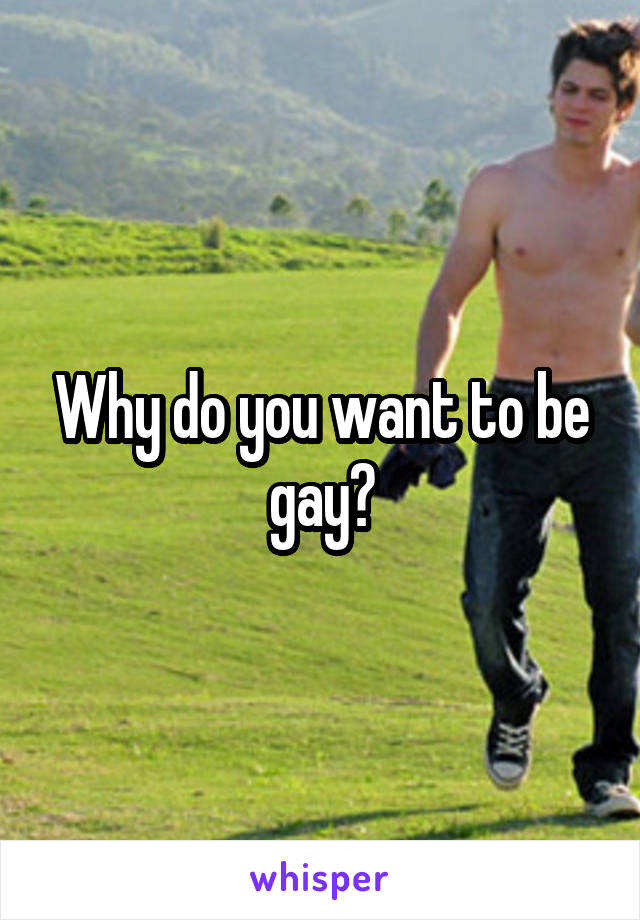 Why do you want to be gay?