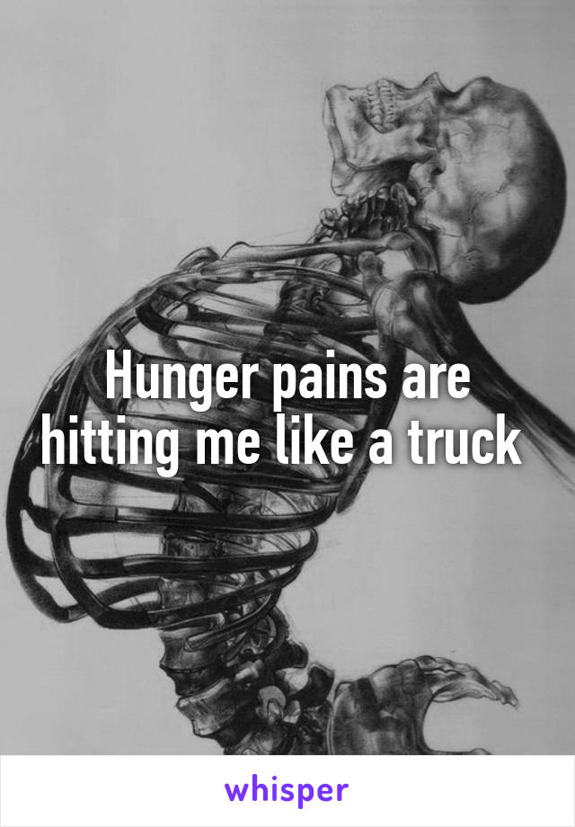 Hunger pains are hitting me like a truck 