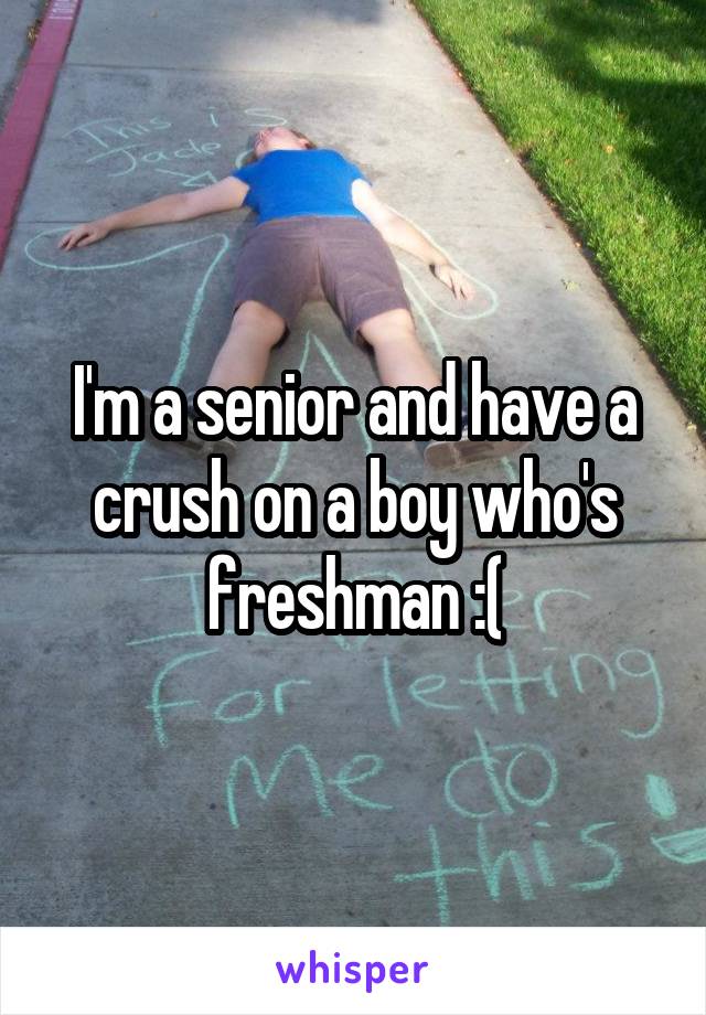 I'm a senior and have a crush on a boy who's freshman :(