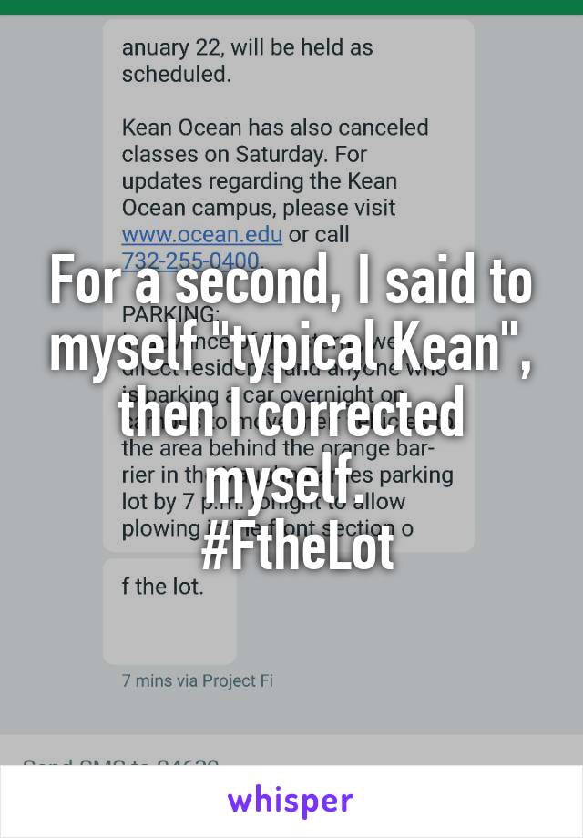 For a second, I said to myself "typical Kean", then I corrected myself. 
 #FtheLot