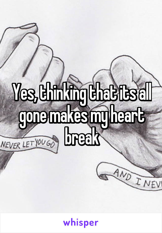 Yes, thinking that its all gone makes my heart break