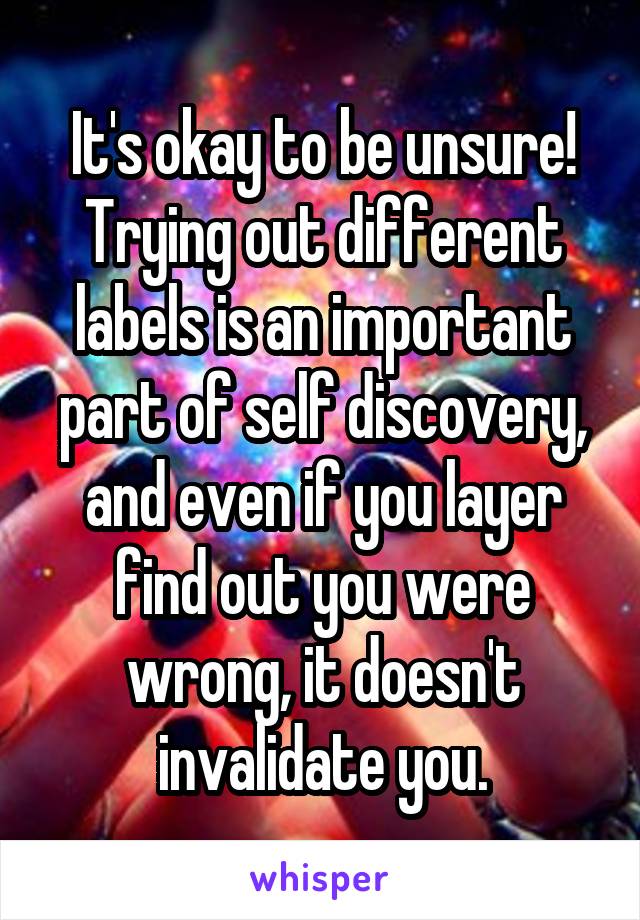 It's okay to be unsure! Trying out different labels is an important part of self discovery, and even if you layer find out you were wrong, it doesn't invalidate you.