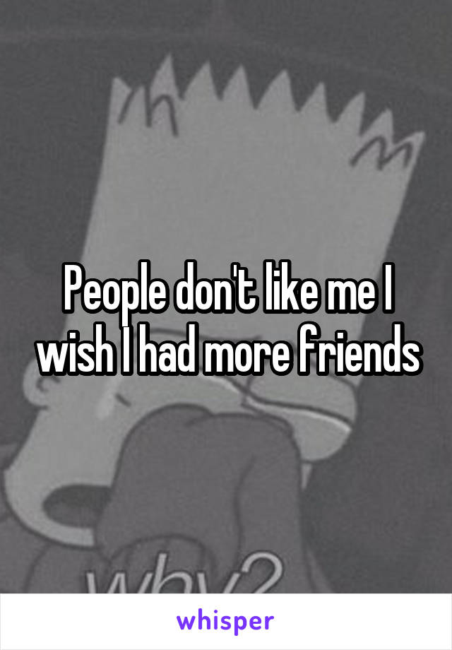 People don't like me I wish I had more friends