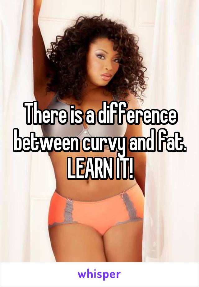 There is a difference between curvy and fat. LEARN IT!