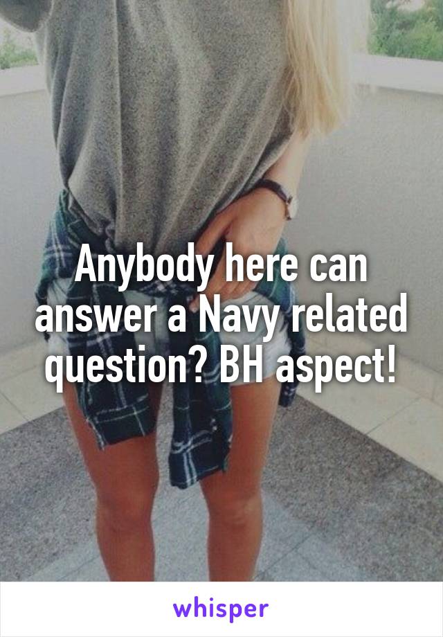 Anybody here can answer a Navy related question? BH aspect!