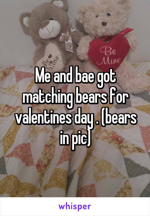 Me and bae got matching bears for valentines day . (bears in pic)