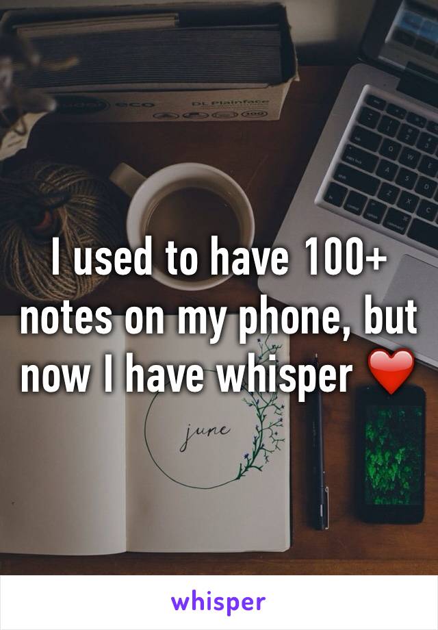 I used to have 100+ notes on my phone, but now I have whisper ❤️