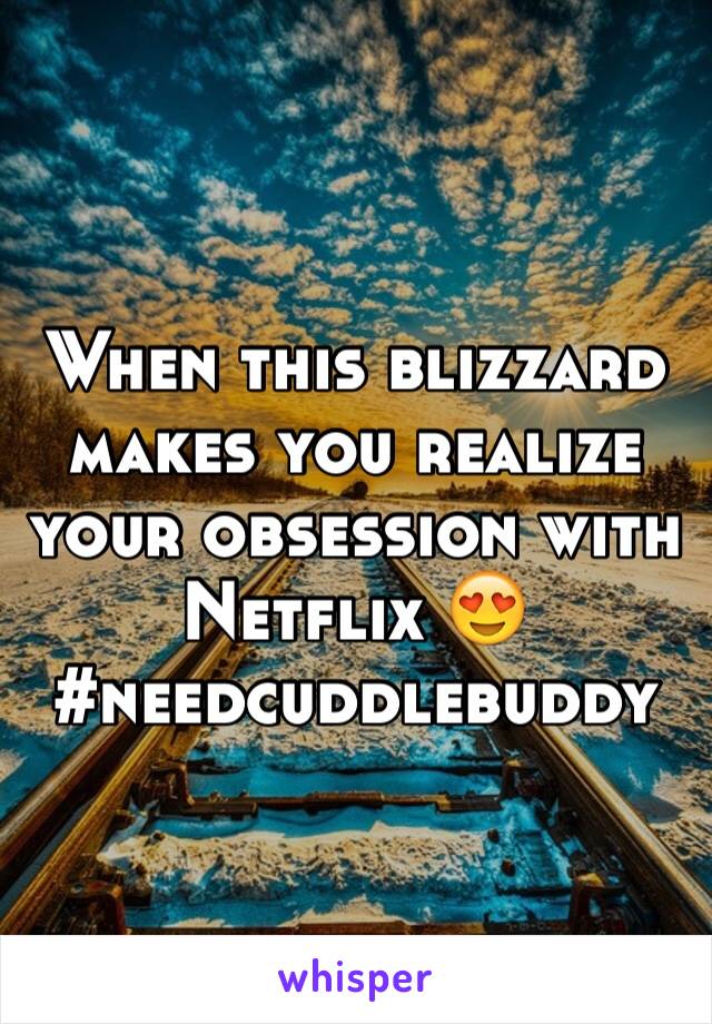 When this blizzard makes you realize your obsession with Netflix 😍 #needcuddlebuddy