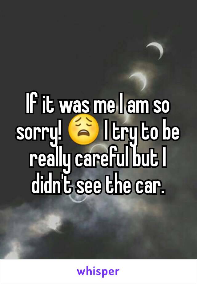 If it was me I am so sorry! 😩 I try to be really careful but I didn't see the car.