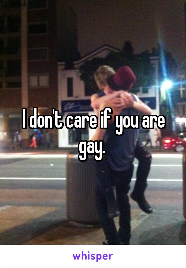 I don't care if you are gay. 