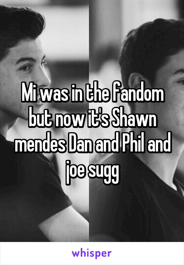 Mi was in the fandom but now it's Shawn mendes Dan and Phil and joe sugg