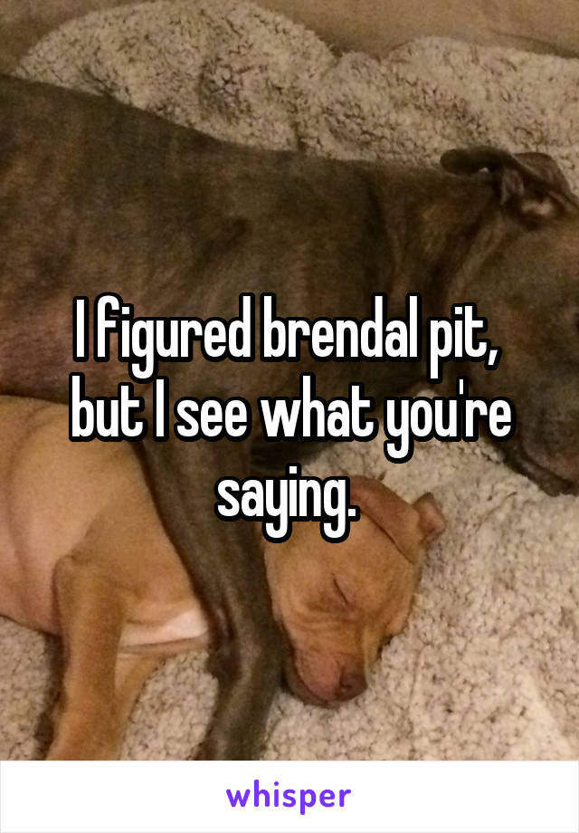 I figured brendal pit,  but I see what you're saying. 