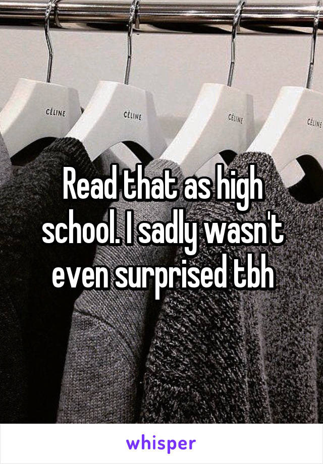 Read that as high school. I sadly wasn't even surprised tbh