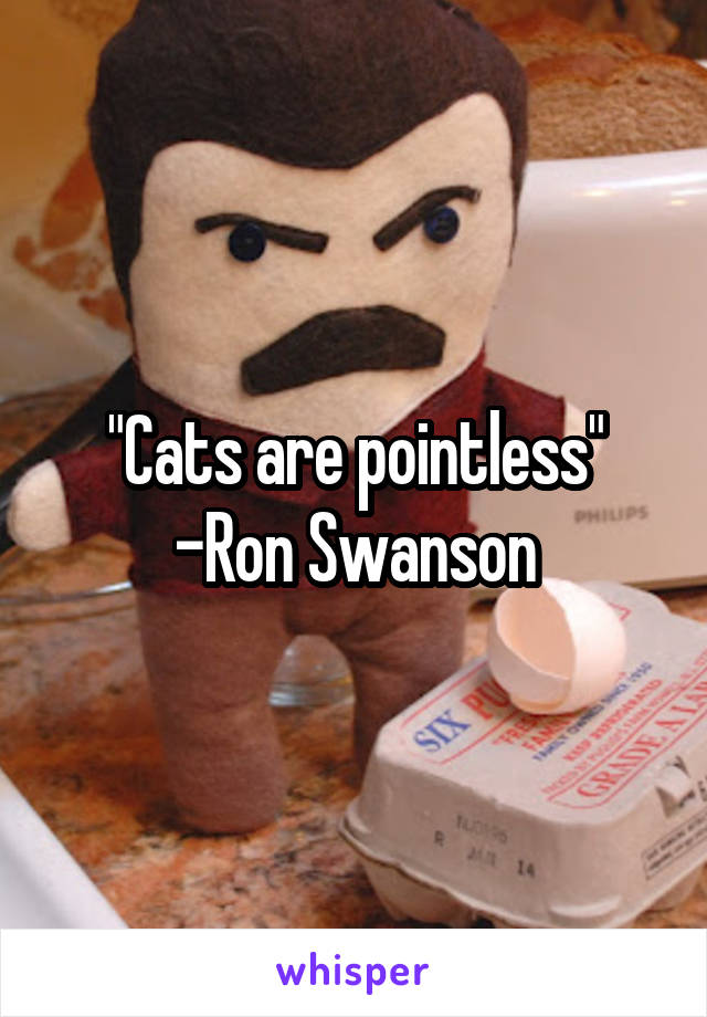 "Cats are pointless" -Ron Swanson