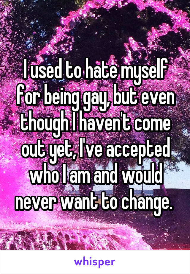 I used to hate myself for being gay, but even though I haven