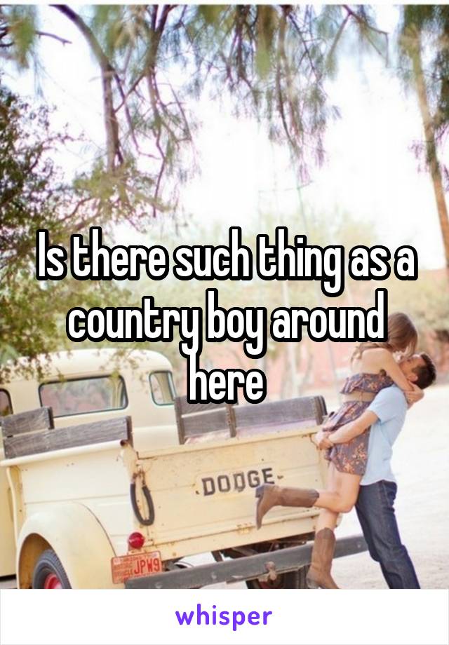 Is there such thing as a country boy around here