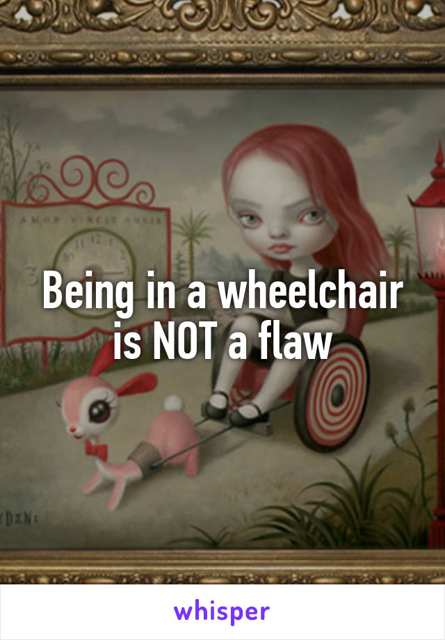 Being in a wheelchair is NOT a flaw