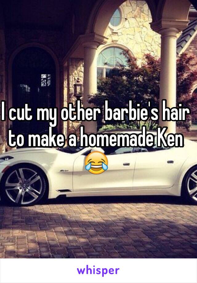 I cut my other barbie's hair to make a homemade Ken 😂