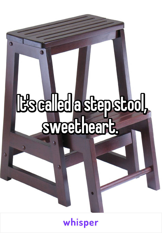 It's called a step stool, sweetheart. 