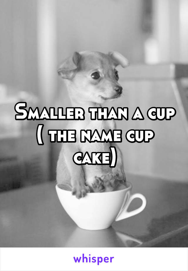 Smaller than a cup ( the name cup cake)