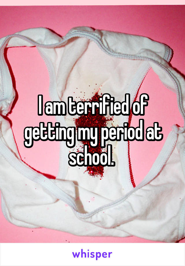 I am terrified of getting my period at school. 