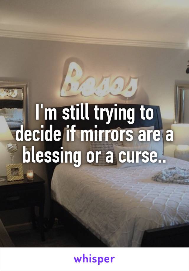 I'm still trying to decide if mirrors are a blessing or a curse..