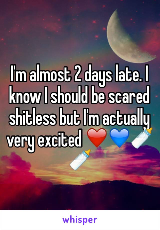 I'm almost 2 days late. I know I should be scared shitless but I'm actually very excited ❤️💙🍼🍼